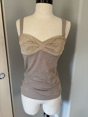 Brunello Cucinelli Taupe Cashmere Camisole